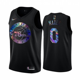 Män Philadelphia 76ers Tröja Tyrese Maxey 0 Iridescent HWC Collection Swingman